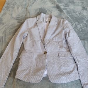 Blue and white stripe blazer